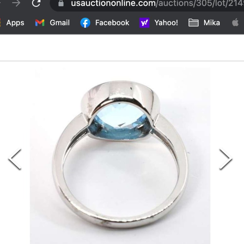 FABULOUS 4.96-carat  Blue Topaz Ring in 14K White Gold - Picture 8 of 9